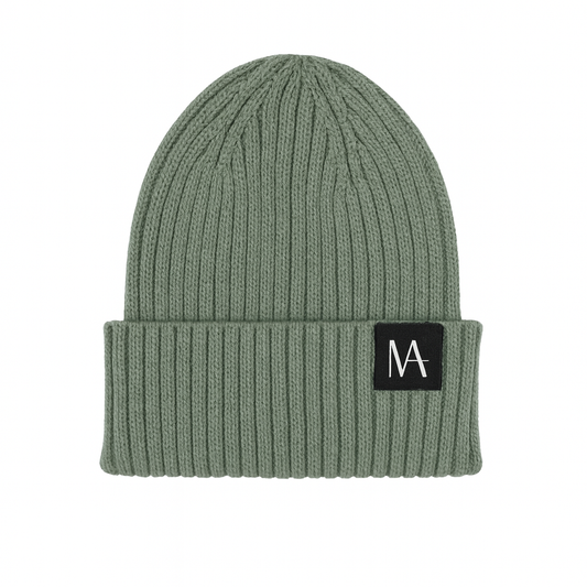 Children’s Green Beanie Hat | Soft Ribbed Knit